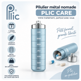 Plic care Pilulier métal nomade PLIC CARE
